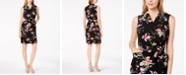 Calvin Klein Petite Belted Floral-Print Wrap Dress
